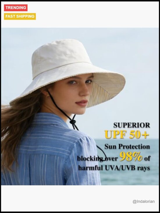 Wide Brim Foldable Beach Hat UPF50+ Sun Protection Bucket Hat main image 7